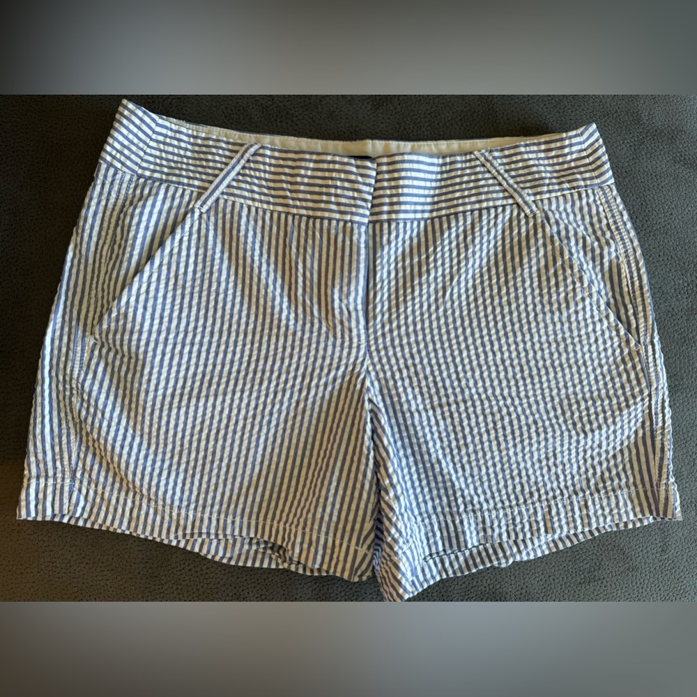 J. Crew City Fit Stripped Blue and White Shorts Size 4